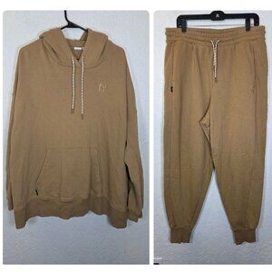 Puma Infused Oversized Hoodie And Sweatpants Set Tan Size Large